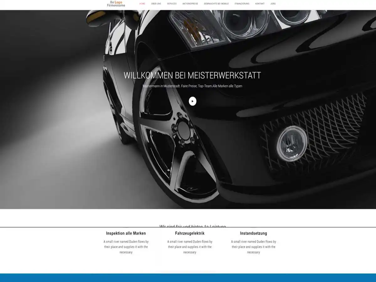 WordPress Website-Vorlage für KFZ-Werkstatt und Autohandel