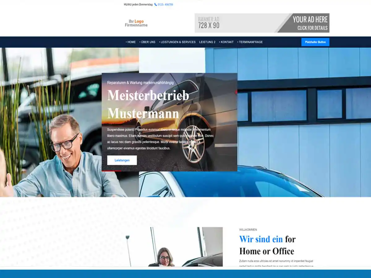 WordPress Website für KFZ-Werkstatt mit Dark-Mode